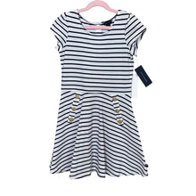 Load image into Gallery viewer, Tommy Hilfiger | Kid&#39;s White/Navy Striped Dress | Size: M
