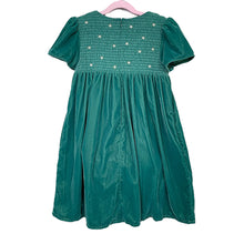 Load image into Gallery viewer, Mini Boden | Kid&#39;s Velvet Green Dress w/ Stars | Size: 9-10Y
