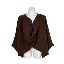 Load image into Gallery viewer, World Market | Women&#39;s Dark Brown Criss Cross Poncho Sweater Top | Size: OS
