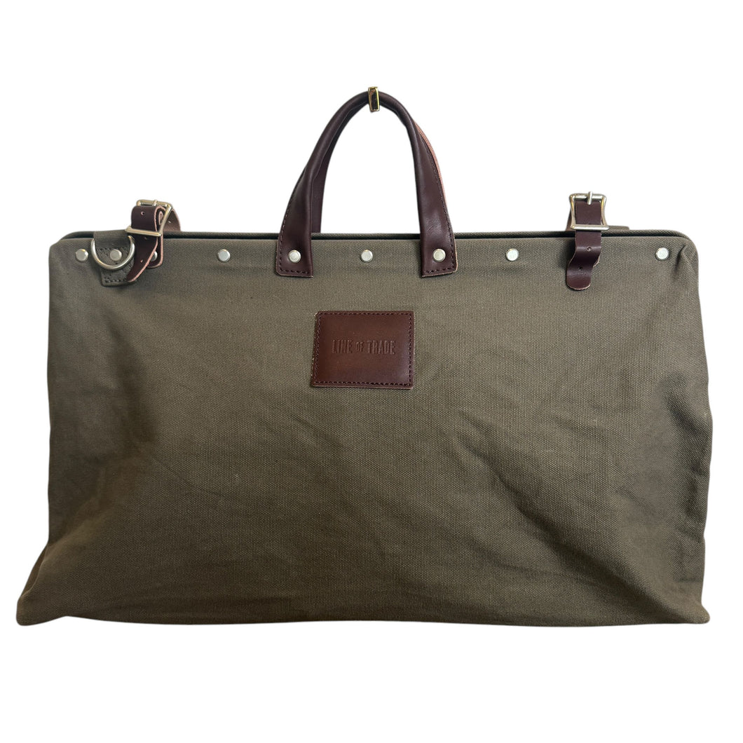 Line of Trade | Women's Olive Green & Brown Weekender Bag | Size: OS