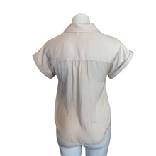 Load image into Gallery viewer, Evereve | Women&#39;s Cream Short Sleeved Button Down Blouse | Size: XS
