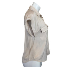 Load image into Gallery viewer, Evereve | Women&#39;s Cream Short Sleeved Button Down Blouse | Size: XS
