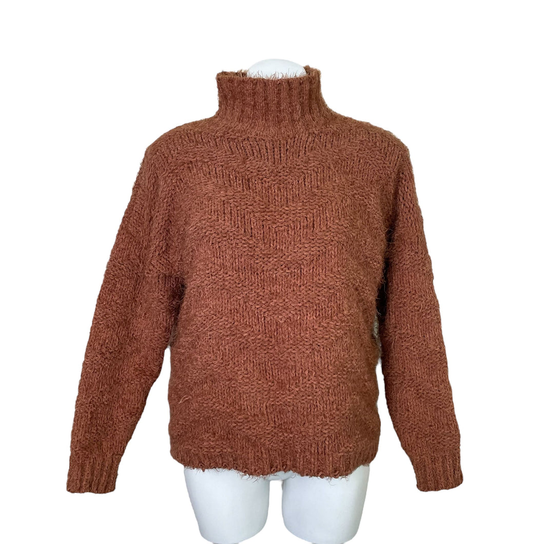 Wishlist | Womne's Rust Brown Mockneck Pullover Sweater Top | Size: S/M