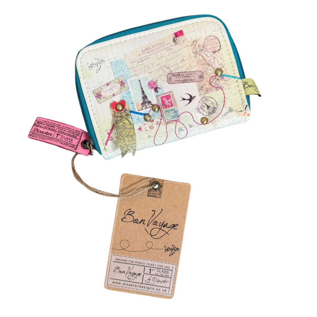 Bon Voyage | Women's Patch Travel Print Wallet with Tags