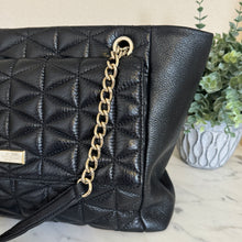 Load image into Gallery viewer, Kate Spade | Women&#39;s Black Willis Emery Court Quilted Leather Tote Bag
