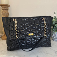 Load image into Gallery viewer, Kate Spade | Women&#39;s Black Willis Emery Court Quilted Leather Tote Bag
