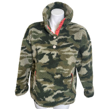 Load image into Gallery viewer, J. Crew | Women&#39;s Snap-Collar Sherpa Fleece Sweatshirt In Camo | Size: S
