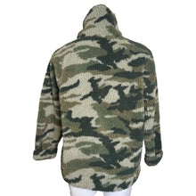 Load image into Gallery viewer, J. Crew | Women&#39;s Snap-Collar Sherpa Fleece Sweatshirt In Camo | Size: S
