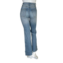 Load image into Gallery viewer, Current Elliot | Women&#39;s Light Wash High Rise Wide Cuff Bottom Flare Jeans | Size: 24
