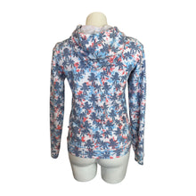 Load image into Gallery viewer, Sol Angeles | Women&#39;s Blue and Red Palm Zip Front Hoodie | Size: XS
