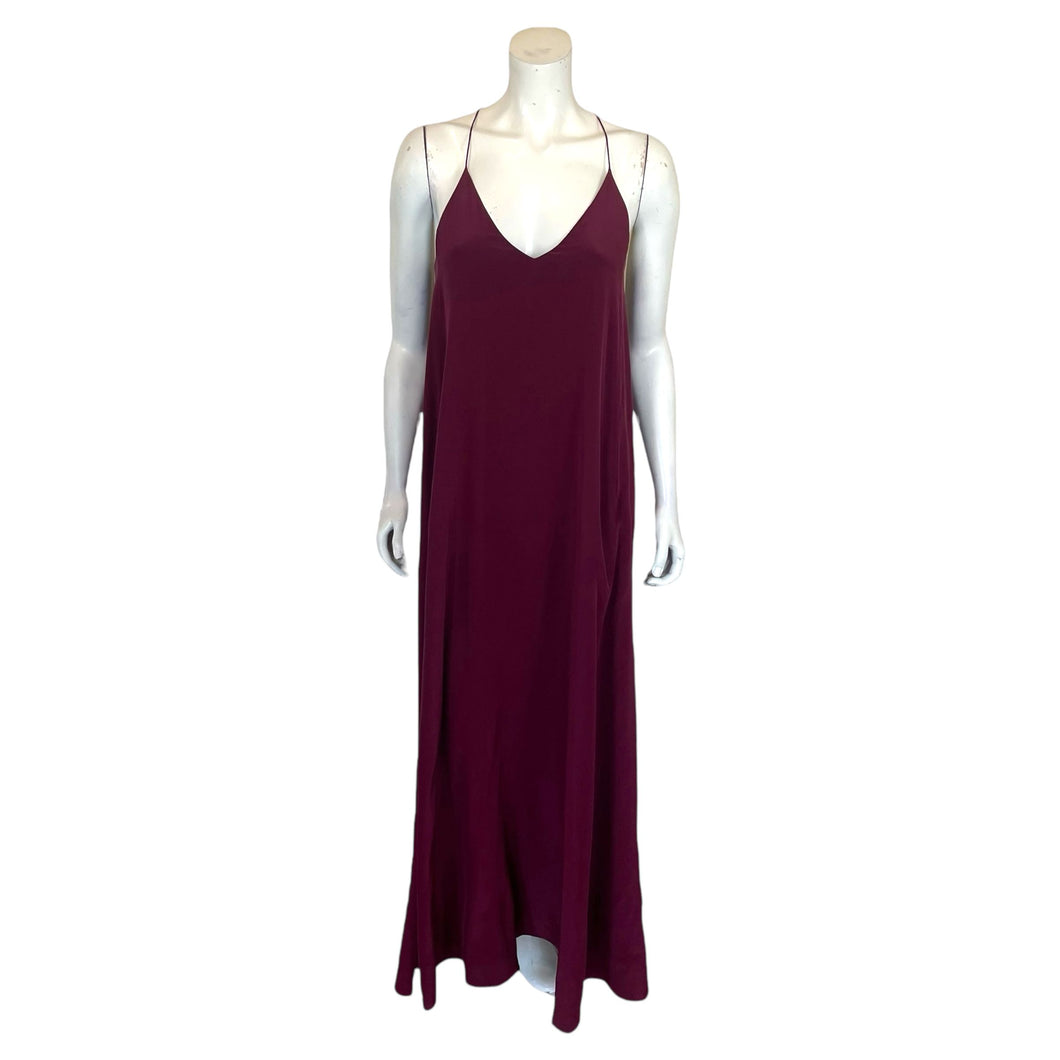 J. Crew | Women's Cranberry Red Halter Silk Maxi Dress | Size: 0