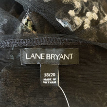 Load image into Gallery viewer, Lane Bryant | Women&#39;s Black Mesh Short Sleeve with Embroidered Flowers | Size: 18/20
