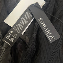Load image into Gallery viewer, Komarov | Women&#39;s Black Crinkle and Lace Sleeveless Fit and Flare Dress with Cover Up with Tags | Size: M
