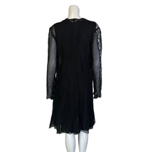 Load image into Gallery viewer, Komarov | Women&#39;s Black Crinkle and Lace Sleeveless Fit and Flare Dress with Cover Up with Tags | Size: M
