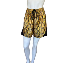 Load image into Gallery viewer, Nike | Women&#39;s Gold and Black Snakeprint Loose Fit Basketball Shorts | Size: M
