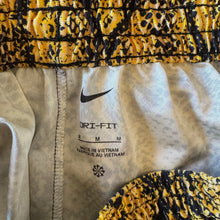 Load image into Gallery viewer, Nike | Women&#39;s Gold and Black Snakeprint Loose Fit Basketball Shorts | Size: M

