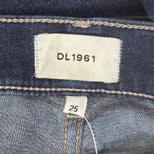 Load image into Gallery viewer, DL1961 | Women&#39;s Dark Wash Hepburn Wide Leg 32&quot; Jeans | Size: 25
