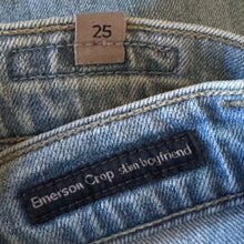 Load image into Gallery viewer, Citizens of Humanity | Women&#39;s Light Wash Blue Denim Emerson Crop Slim Boyfriend Jeans | Size: 25
