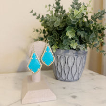 Load image into Gallery viewer, Kendra Scott | Women&#39;s Alex Drop Turquoise and Gold Earrings
