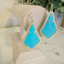 Load image into Gallery viewer, Kendra Scott | Women&#39;s Alex Drop Turquoise and Gold Earrings
