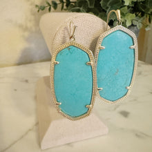 Load image into Gallery viewer, Kendra Scott | Women&#39;s Danielle Turquoise and Gold Drop Earrings
