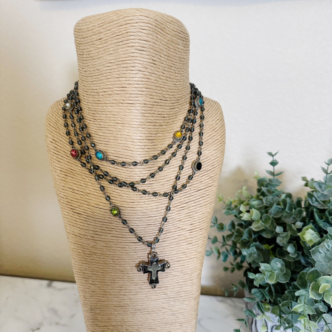 Virgins Saints & Angels | Women's 4 Strand Rosary Bead and Cross Necklace