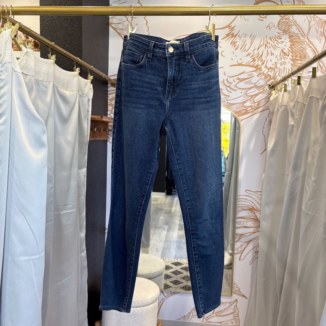 L'Agence | Womens Dark Wash Ankle Skinny Jeans | Size: 25