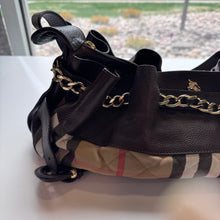 Load image into Gallery viewer, Burberry | Women's Nova Check and Dark Brown Leather Chain Margaret Shoulder Bag
