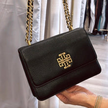 Load image into Gallery viewer, Tory Burch | Women's Black Leather Chain Handle Handbag with Wallet
