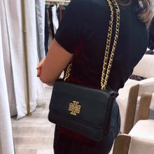 Load image into Gallery viewer, Tory Burch | Women's Black Leather Chain Handle Handbag with Wallet

