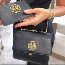 Load image into Gallery viewer, Tory Burch | Women's Black Leather Chain Handle Handbag with Wallet
