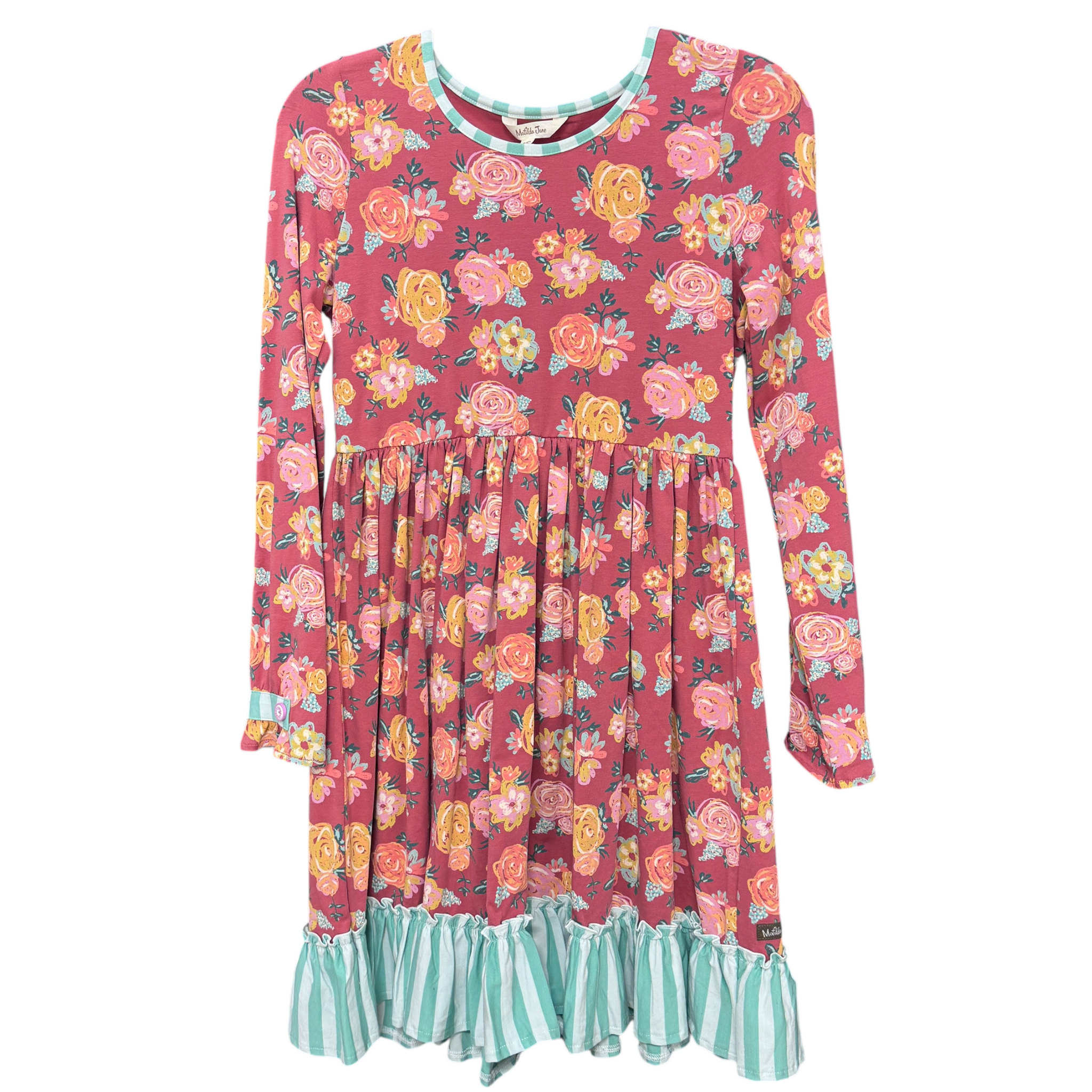 Matilda Jane | Girl's Red and Pink Floral Print Long Sleeve Dress