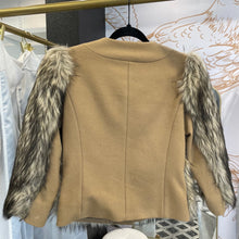 Load image into Gallery viewer, Brown Michael Kors Michael Kors | Women&#39;s Light Brown Hook Front Faux Fur Crop Jacket | Size: XS, XS
