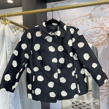 Load image into Gallery viewer, Talbots | Women&#39;s Black and Cream Polka Dot 3/4 Sleeve Jacket | Size: 2P
