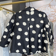 Load image into Gallery viewer, Talbots | Women&#39;s Black and Cream Polka Dot 3/4 Sleeve Jacket | Size: 2P

