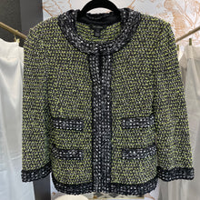 Load image into Gallery viewer, St. John | Women&#39;s Black and Neon Green Tweed Sleeveless Top and Jacket | Size: 2
