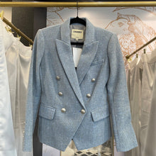 Load image into Gallery viewer, L&#39;Agence | Women&#39;s Light Blue and Green Tweed Blazer Jacket | Size: 2
