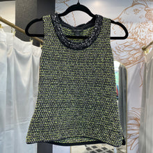 Load image into Gallery viewer, St. John | Women&#39;s Black and Neon Green Tweed Sleeveless Top and Jacket | Size: 2
