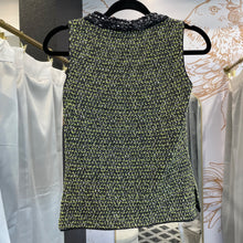 Load image into Gallery viewer, St. John | Women&#39;s Black and Neon Green Tweed Sleeveless Top and Jacket | Size: 2
