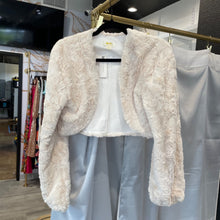 Load image into Gallery viewer, Anthropologie | Women&#39;s Maeve Cream Faux Fur Crop Jacket | Size: M
