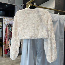 Load image into Gallery viewer, Anthropologie | Women&#39;s Maeve Cream Faux Fur Crop Jacket | Size: M
