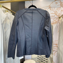 Load image into Gallery viewer, Bellivera | Women&#39;s Navy Blue Faux Leather Zip Jacket | Size: L
