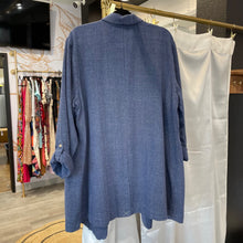 Load image into Gallery viewer, J. Jill | Women&#39;s Blue Denim Like Knit Blazer Jacket with Roll Up Sleeves | Size: 2X
