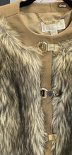 Load image into Gallery viewer, Brown Michael Kors Michael Kors | Women&#39;s Light Brown Hook Front Faux Fur Crop Jacket | Size: XS, XS
