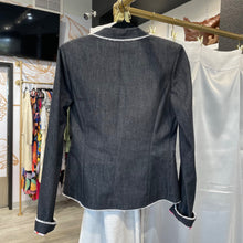 Load image into Gallery viewer, Neva | Women&#39;s Blue Denim Raw Edge Blazer Jacket | Size: S
