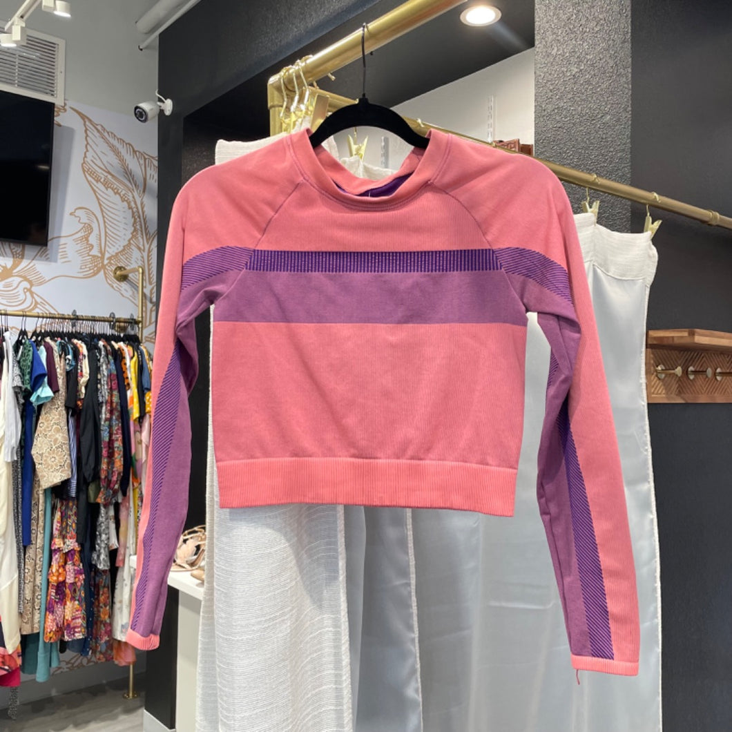 Fabletics | Women's Orange and Purple Crop Long Sleeve Top | Size: S