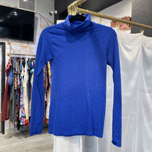 Load image into Gallery viewer, Athleta | Women&#39;s Blue and Black Athletic Turtleneck Top | Size: S
