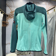 Load image into Gallery viewer, Millet | Women&#39;s Turquoise Colorblock Trilogy Lightgrid Hoodie Jacket w/ Tags | Size: XS
