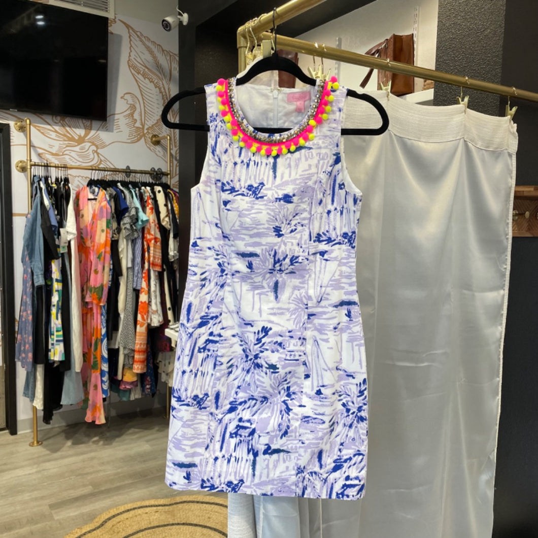 Lilly Pulitzer | Women's Multi Color Pom Pom Collar Dress | Size: 00