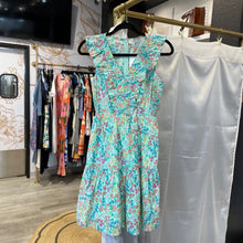 Load image into Gallery viewer, J. Crew | Women&#39;s Mint and Floral Print Flutter Sleeve Dress | Size: 00
